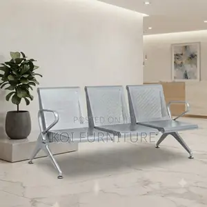 Office Bench; Three Seaters Metallic Reception Modern Benches