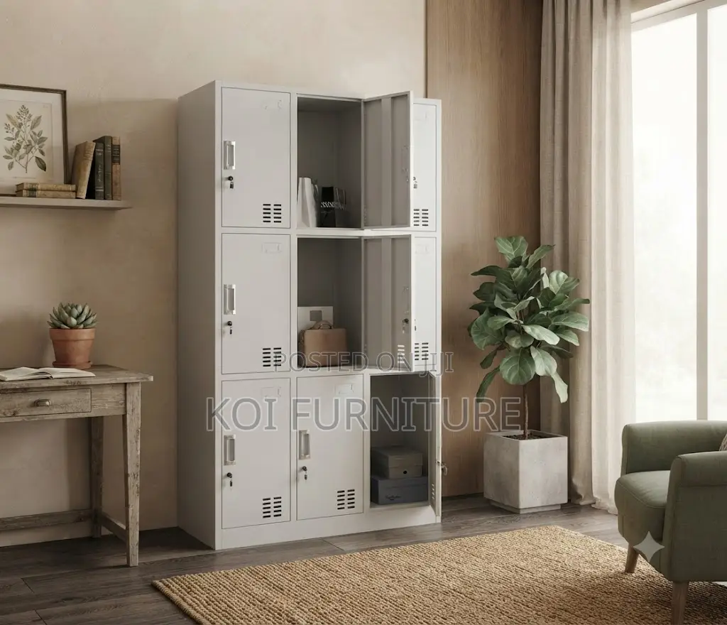 Office Cabinet; 9 Drawers Gray Office Urban Cabinet