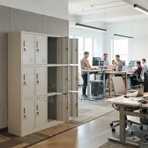 Office Cabinet; 9 Drawers Gray Office Urban Cabinet