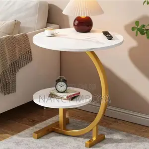 Round 2 in 1 Coffee/Laptop Table White Colour