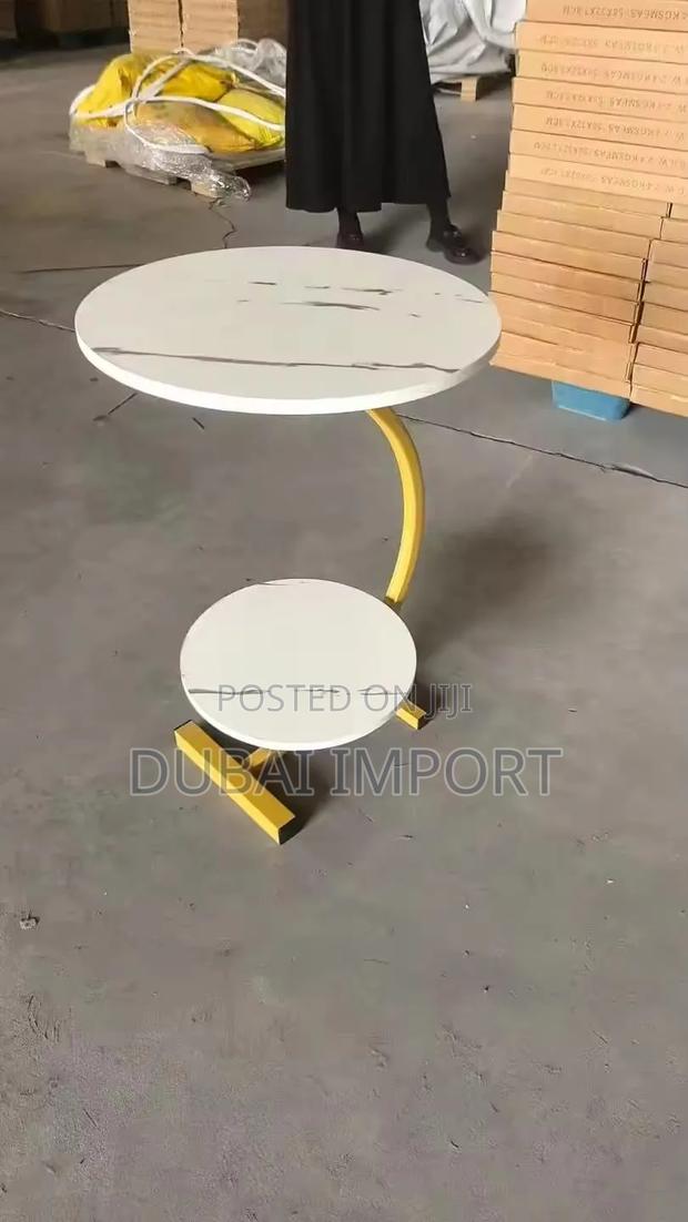 Round 2 in 1 Coffee/Laptop Table White Colour - thumbnail 2