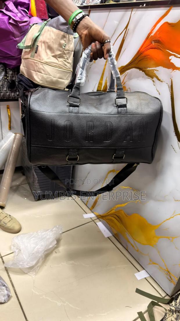 Jordan Genuine Leather Black Medium Duffle Bag at 1800 - main view