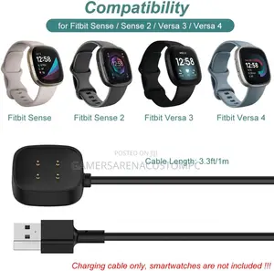 Charger for Fitbit Sense/Sense 2/Versa 3/Versa 4 Smartwatch