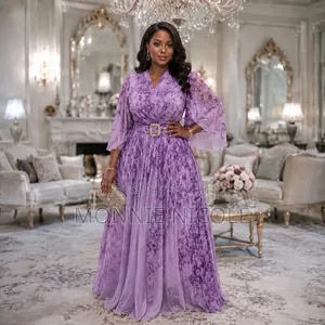 Stacy Pat Elegant Floral Maxi Dress