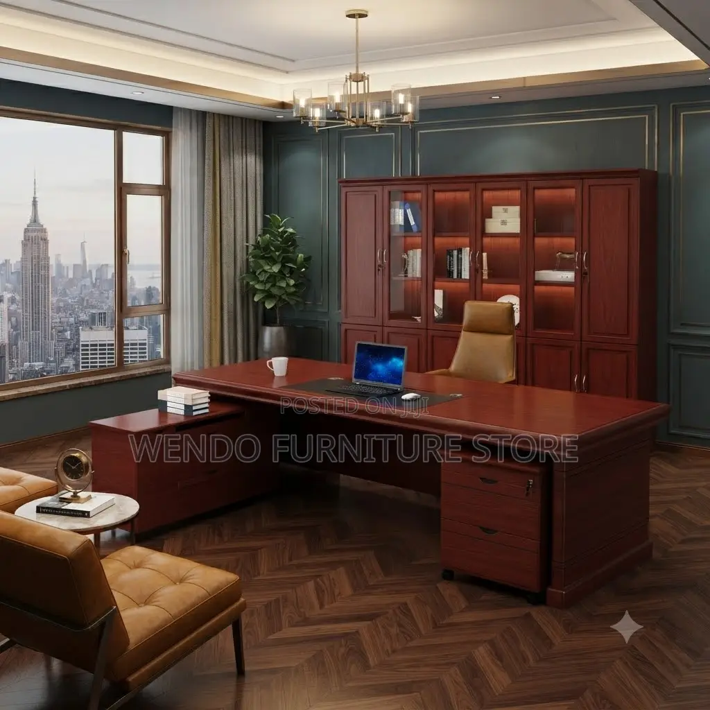 Office Desk; 2 Meters Executive Mahogany Office Boss Management Desk