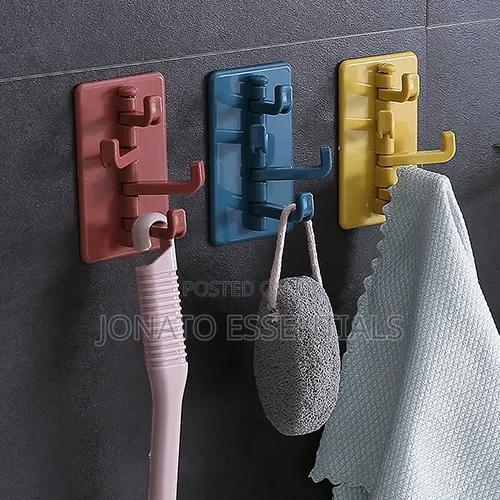 Self Adhesive Wall Hooks Heavy Duty Rotating Organizer - thumbnail 6