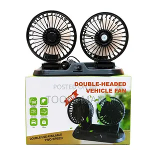 Car 12V Portable 2-Speed Dual Head Auto Dashboard Double Cooling Fan
