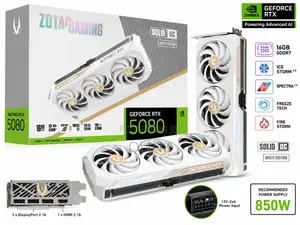 Zotac Gaming Geforce RTX 5080 Solid 16gb Gddr7 Graphics Card