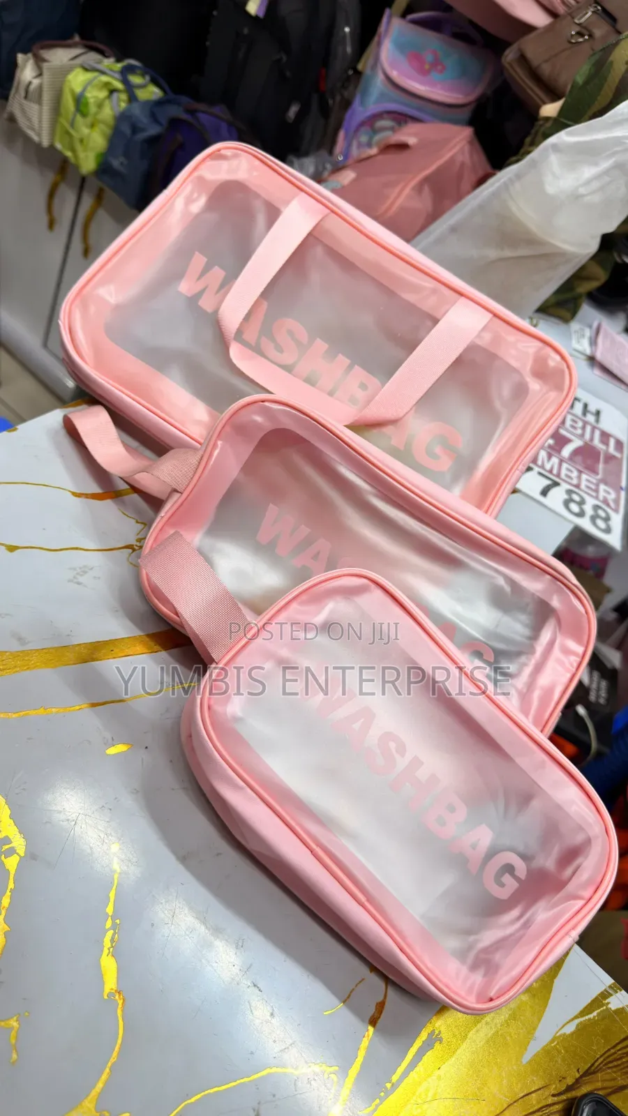 Pink 3 in 1 Toiletry Wash Bags Set