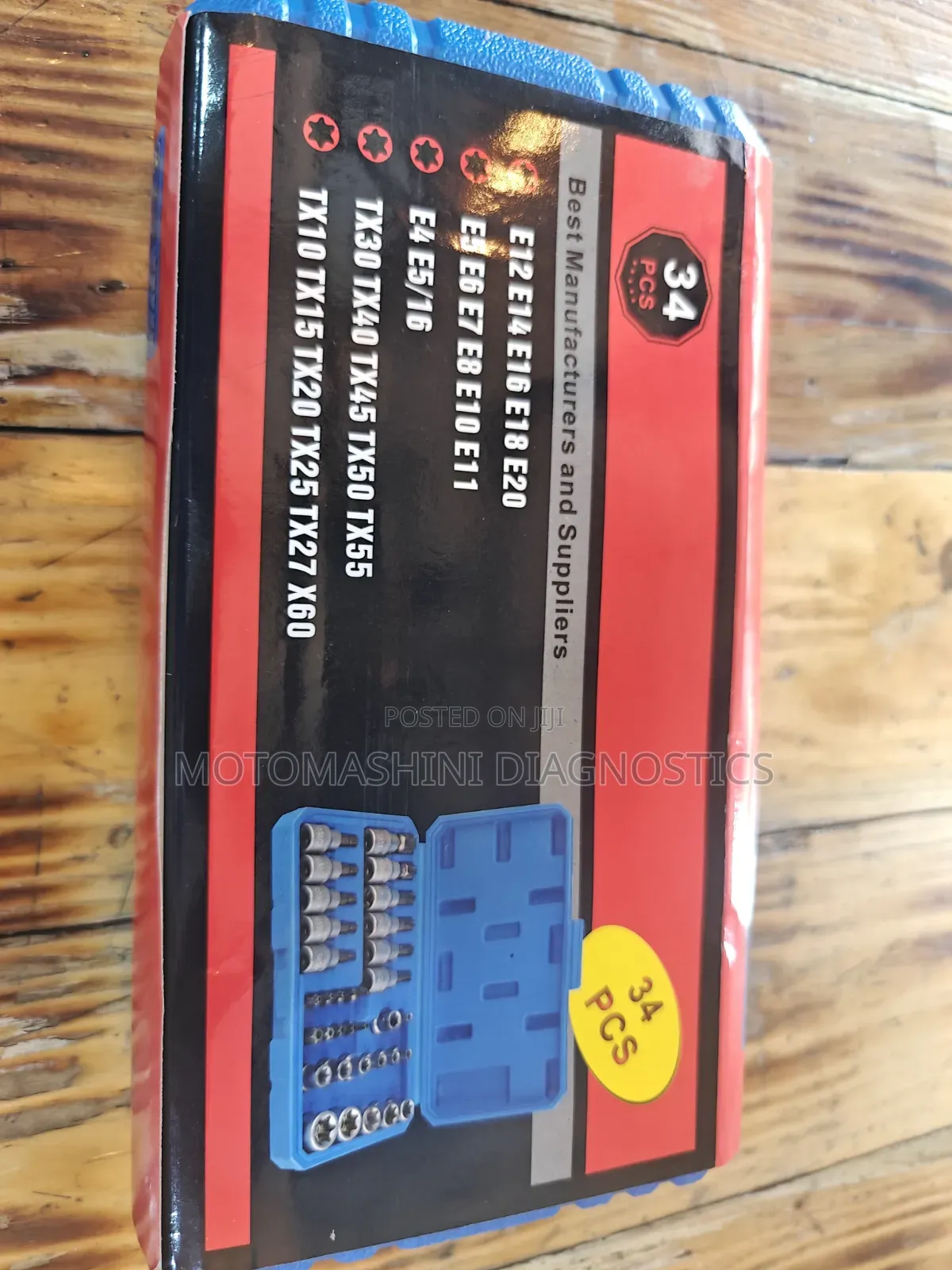 34 Piece Torx Socket Bit Set Male and Female Torx and Etorx