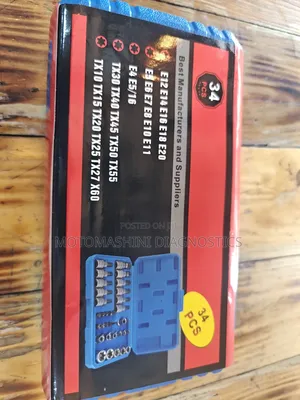 34 Piece Torx Socket Bit Set Male and Female Torx and Etorx