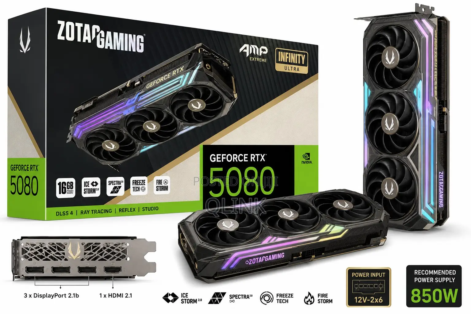 Zotac Gaming Geforce RTX 5080 Amp Extreme 16gb Gddr7 Graphics Card