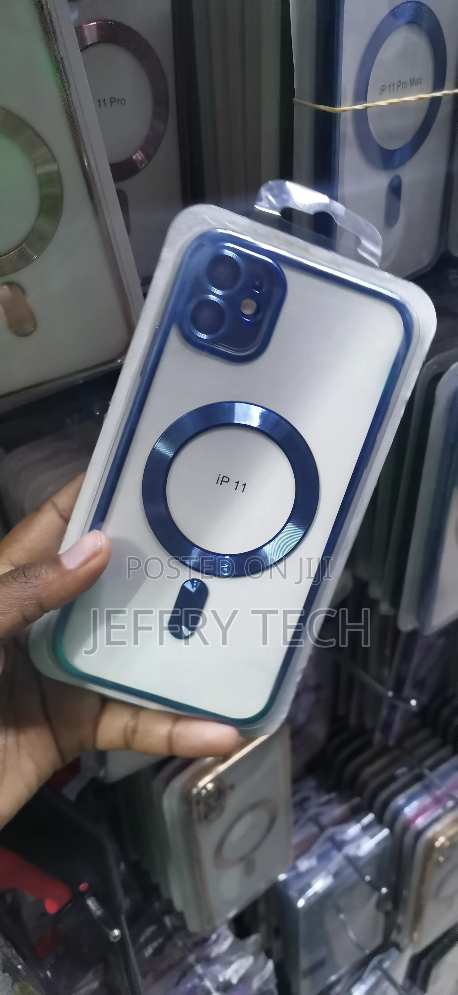 Clear MagSafe Phone Case With a Blue