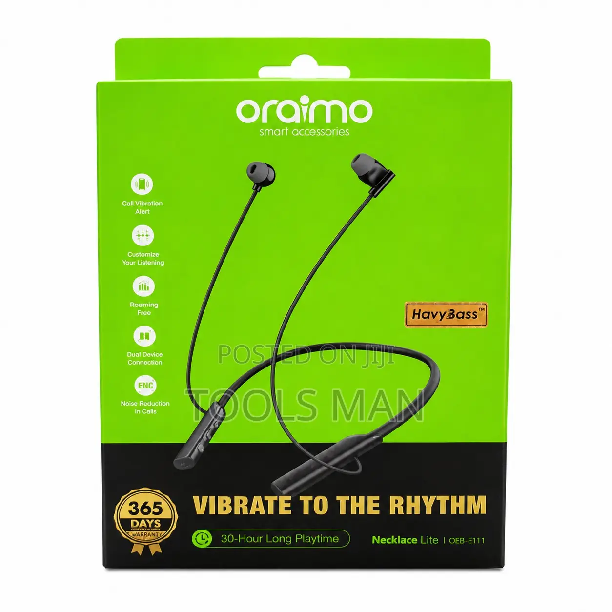 Neckband Bluetooth Headphones Oraimo Necklace Lite OEB-311 30h Playtim