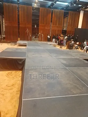 Stage With 2 TV Shaped Set Up for Modelling for Hire