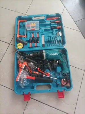 Heavy-Duty Tool Kit With Bits, Screwdrivers, Pliers Hand Saw