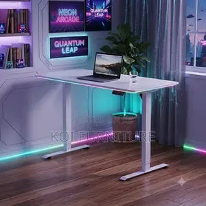 Office Desk; 1.2m Adjustable Desk With Power Cable