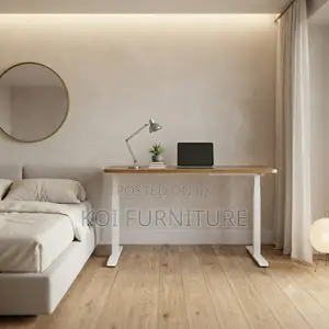 Office Desk; 1.2m Adjustable Desk With Power Cable