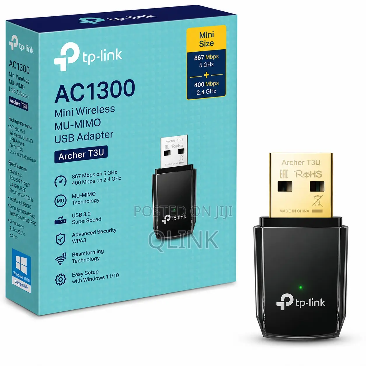 TP-Link AC1300 Mini Wireless MU-MIMO USB Adapter - TL-ARCHER T3U