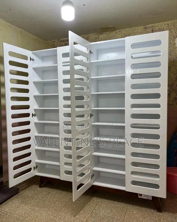 Premium Large-Capacity Wooden Shoe Cabinet (White) - thumbnail 3