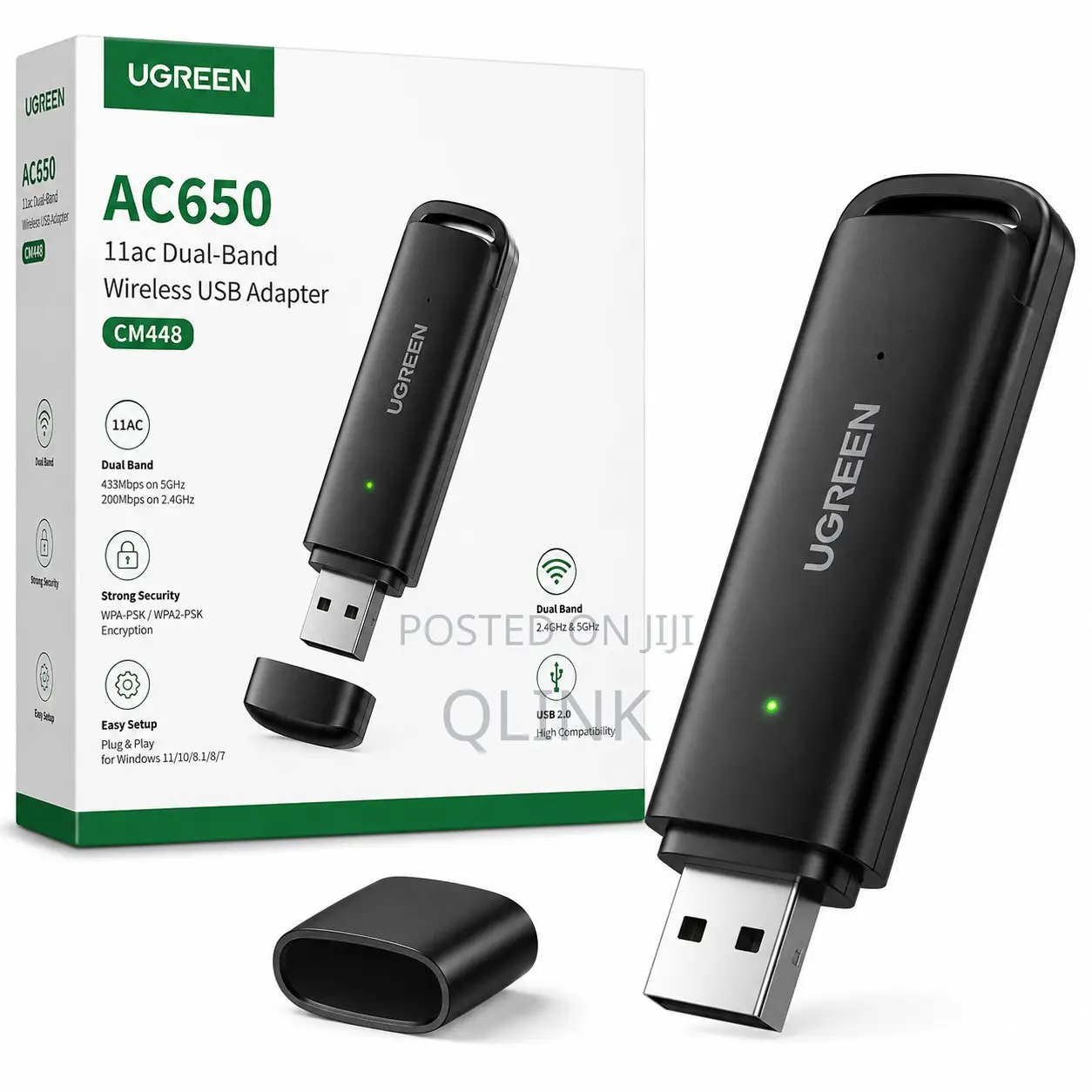 UGREEN AC650 11ac Dual-Band Wireless USB Adapter - CM448