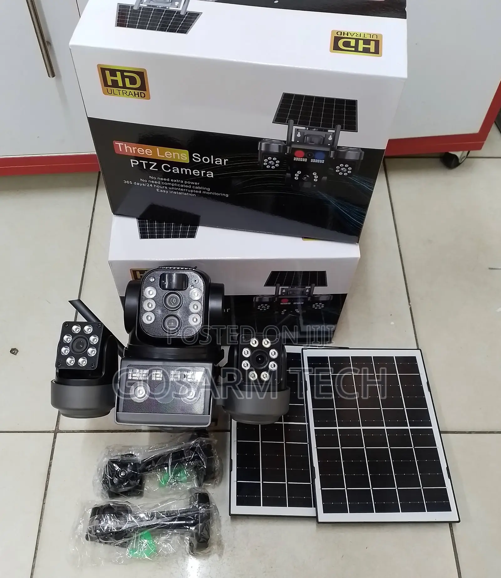 V380 Triple Lens 4G Smera Security System for Farm Securityolar Ca