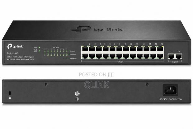 TP-Link 16-Port 1 Rackmount Switch With 16-Port PoE+ - TL-SL1218MP