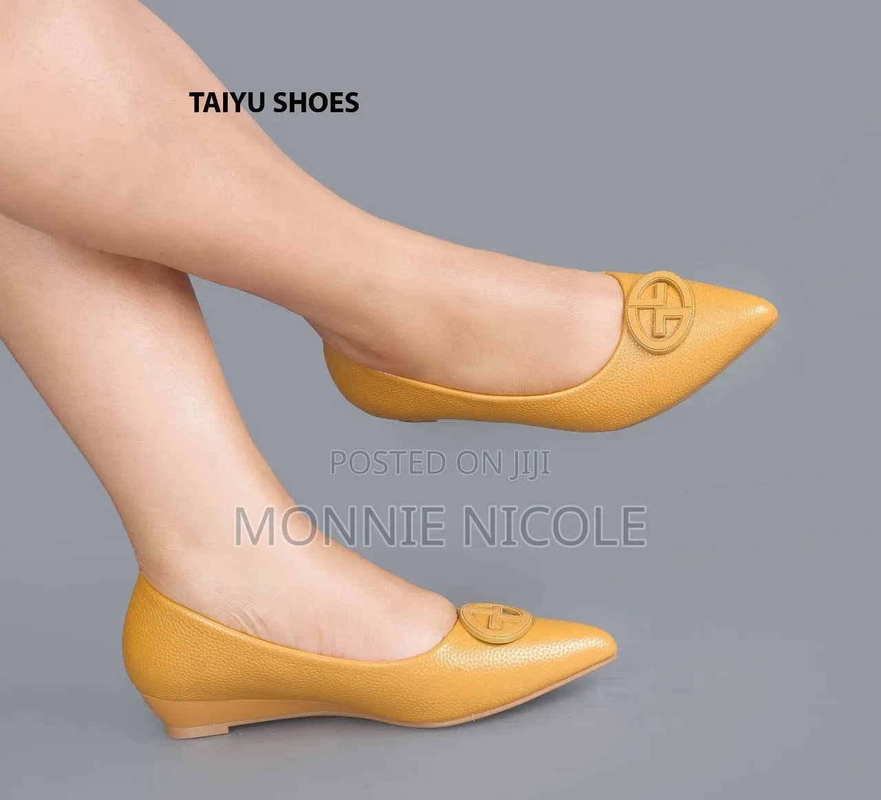 Trary Classy Yellow Closed Wedge Shoes
