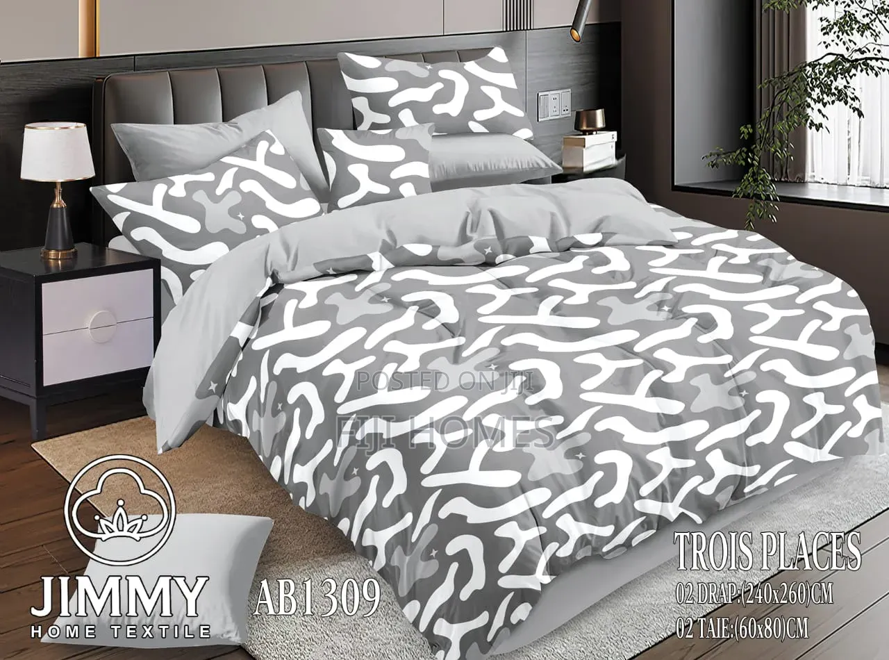 6pc Printed Cotton Duvet Cover Set 6x7