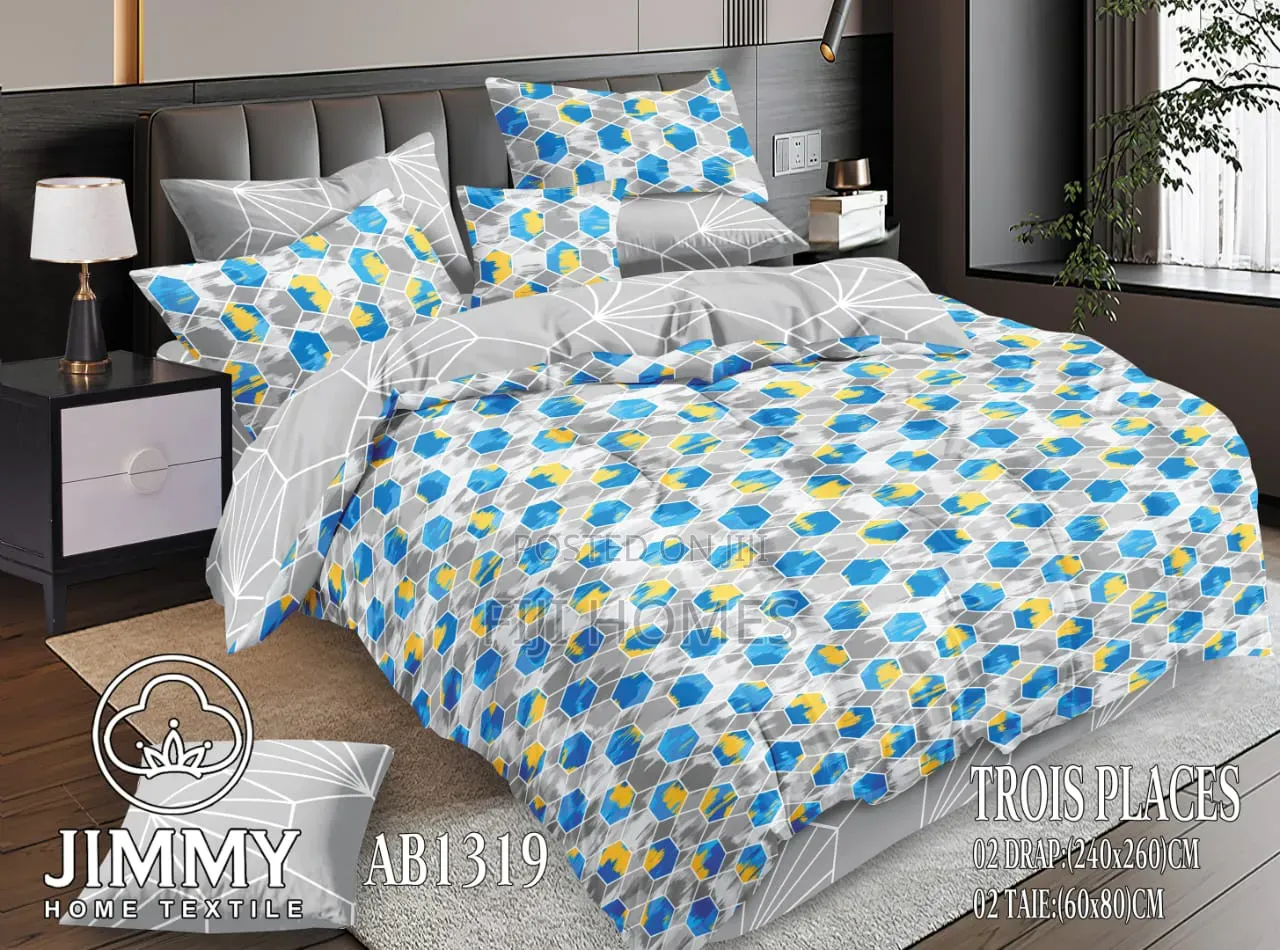 6pc Printed Cotton Duvet Cover Set 6x7