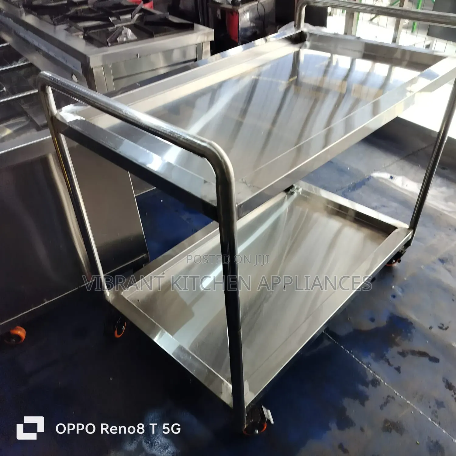 Heavy-Duty 2-Shelf Service Cart