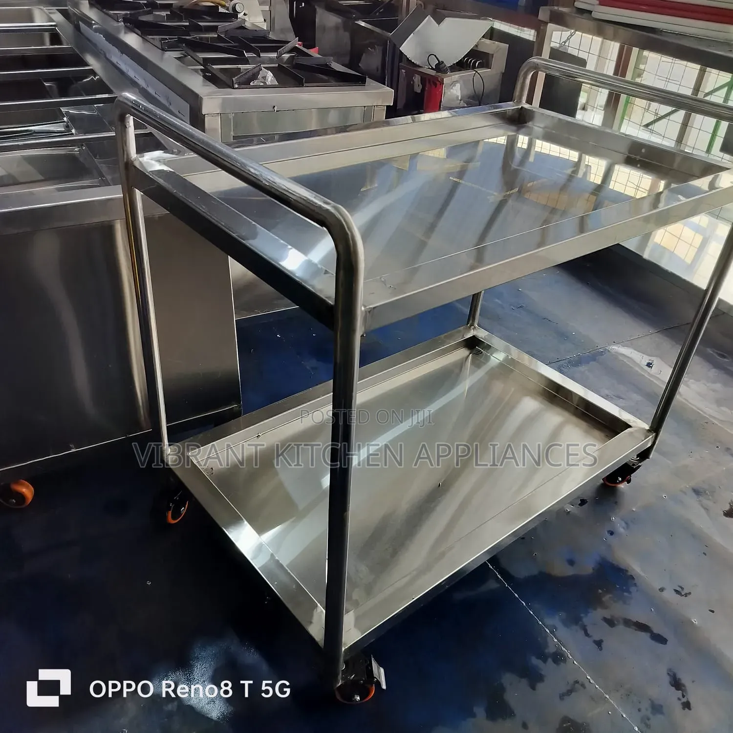 Heavy-Duty 2-Shelf Service Cart