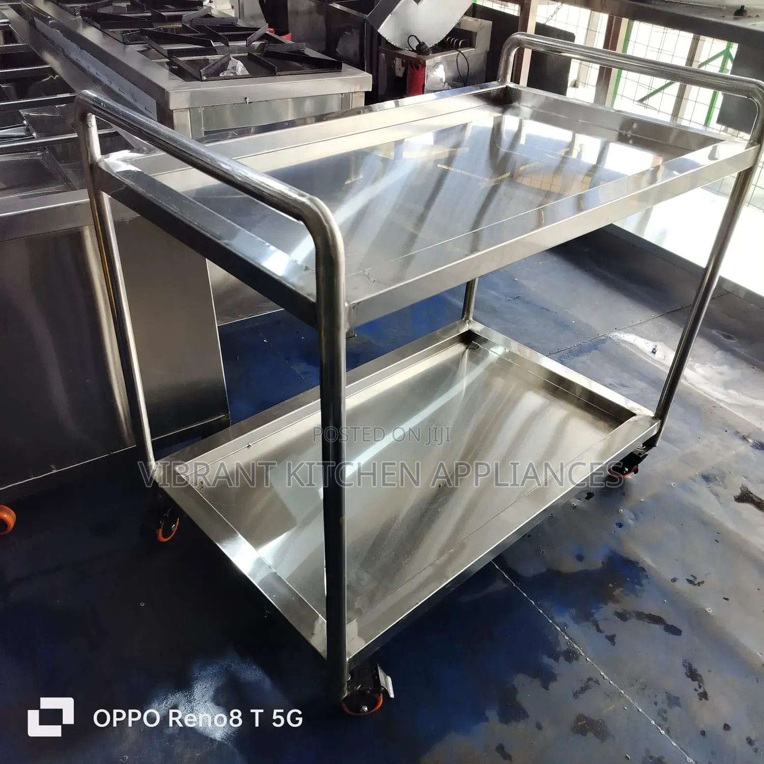 Heavy-Duty 2-Shelf Service Cart