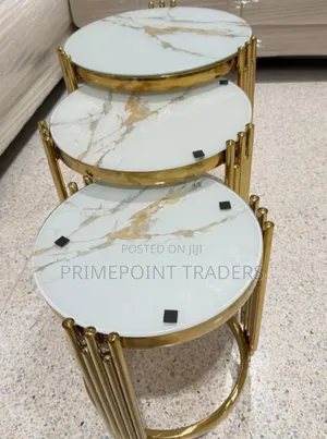 Executive 3-in-1 Pure Marble Coffee Table Set Luxury Modern Eleganc