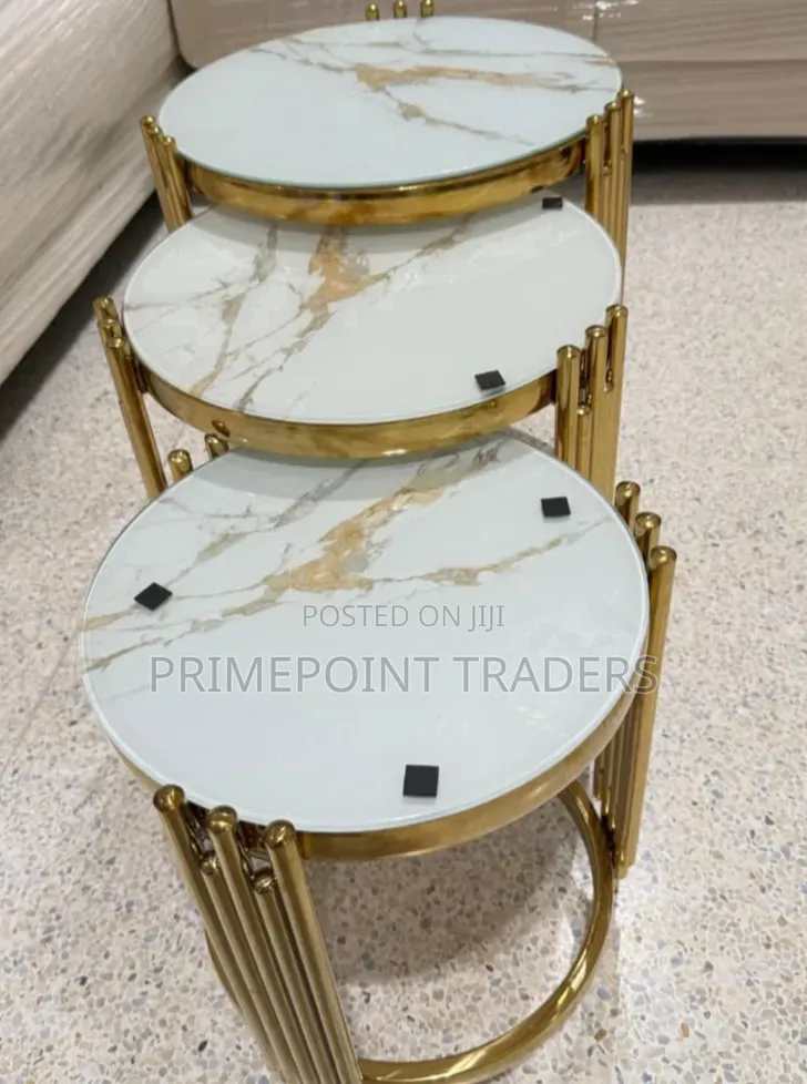 Executive 3-in-1 Pure Marble Coffee Table Set Luxury Modern Eleganc
