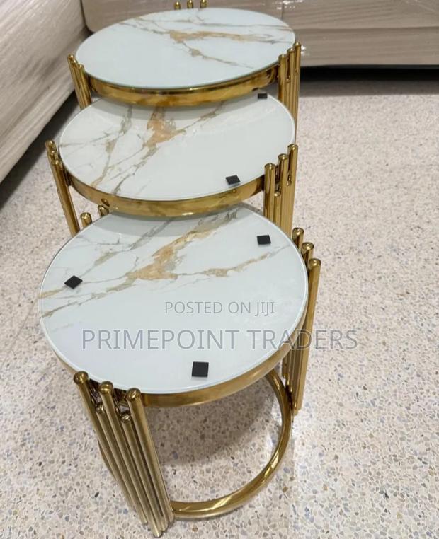 3-in-1 Executive Marble Nesting Tables – Stylish Space-Saving - thumbnail 2