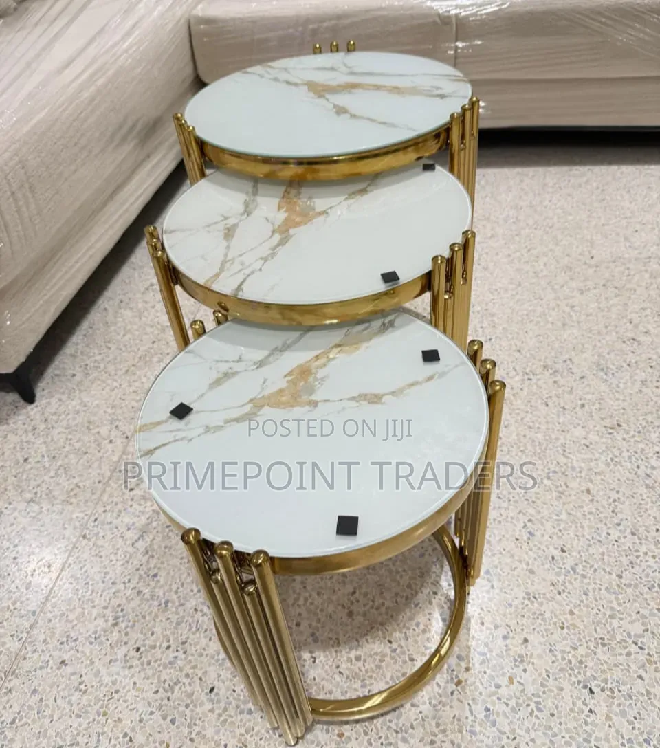 Modern Executive 3-Piece Pure Marble Table SetDurable Elegant Design