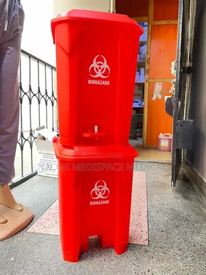 Red 30Litres Biohazard Pedal Bin