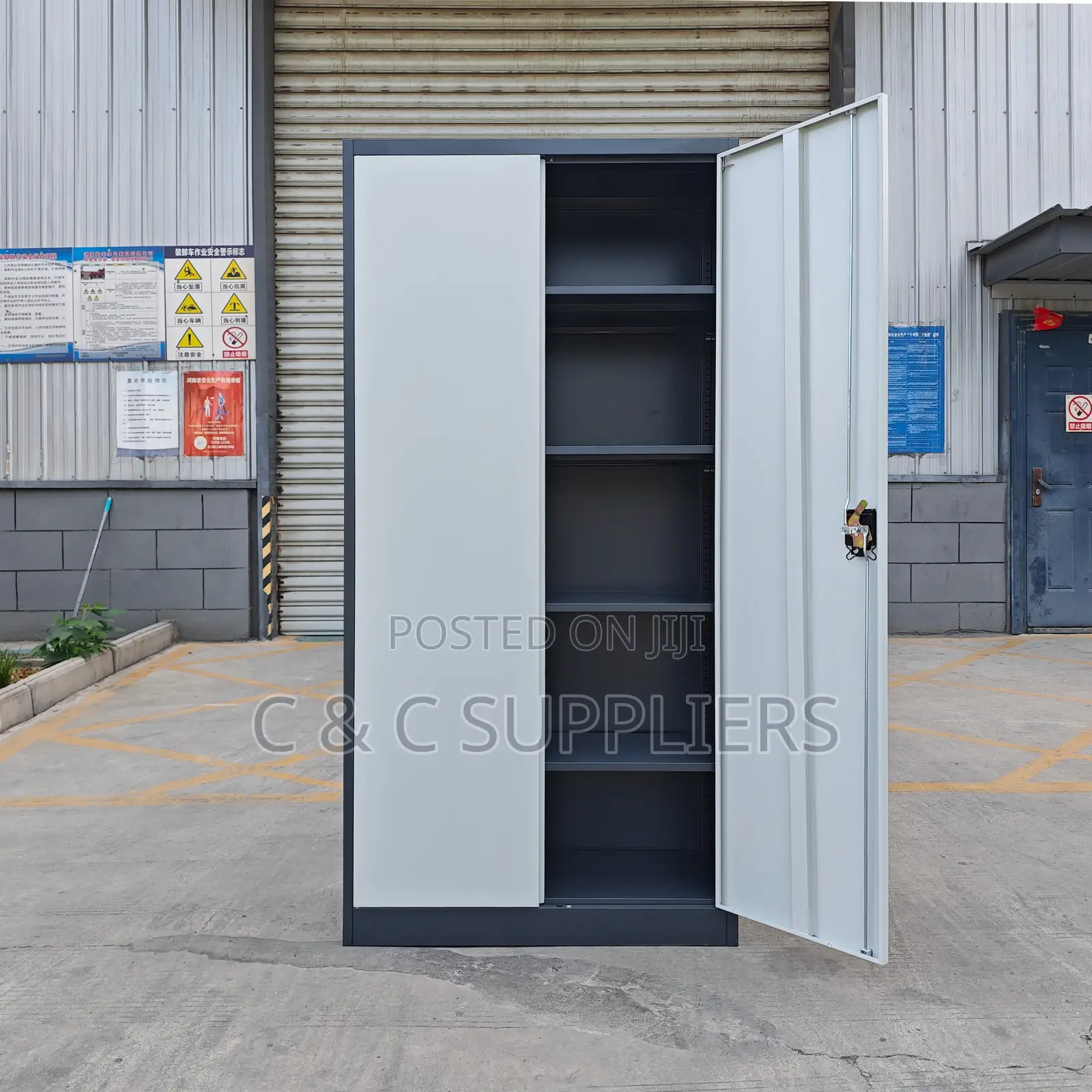2 Doors Steel File Cabinet-Gray