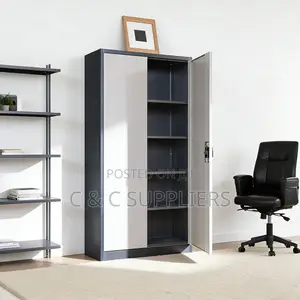 2 Doors Steel File Cabinet-Gray
