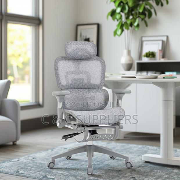 Modern White Ergonomic Study Chair. - thumbnail 6