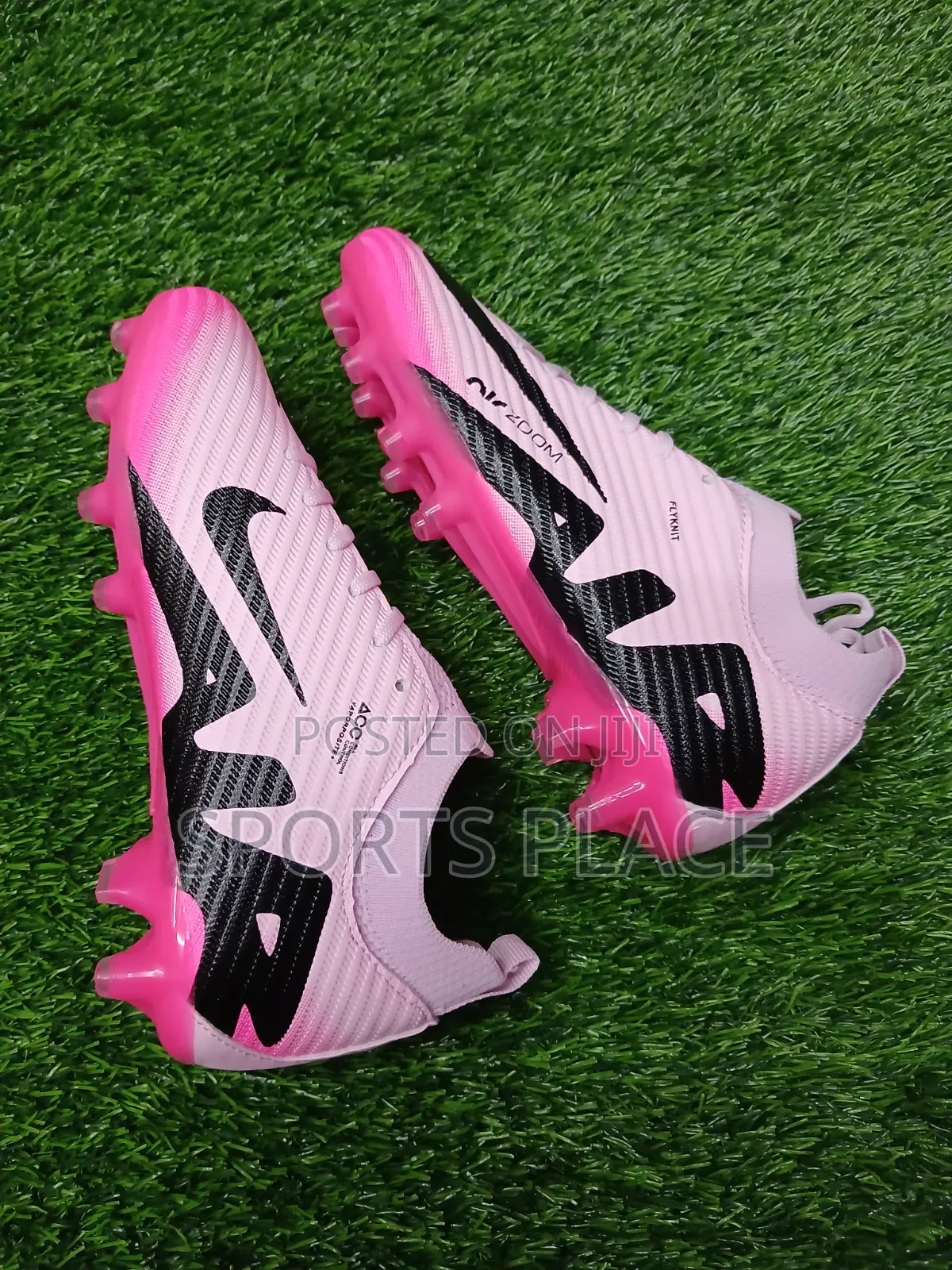 Pink Air Zoom Kids Football Boots