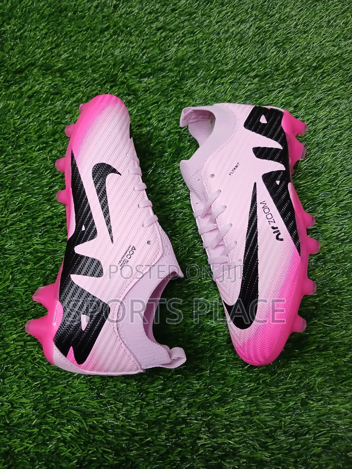 Pink Air Zoom Kids Football Boots