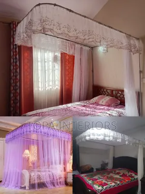 Elegant Portable Easy to Fix 2 Stand Rail Mosquito Net With Stands
