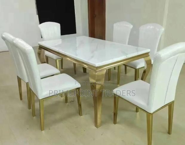 Executive Modern 6-Seater Marble Dining Table –Luxury Timeless Style - thumbnail 2