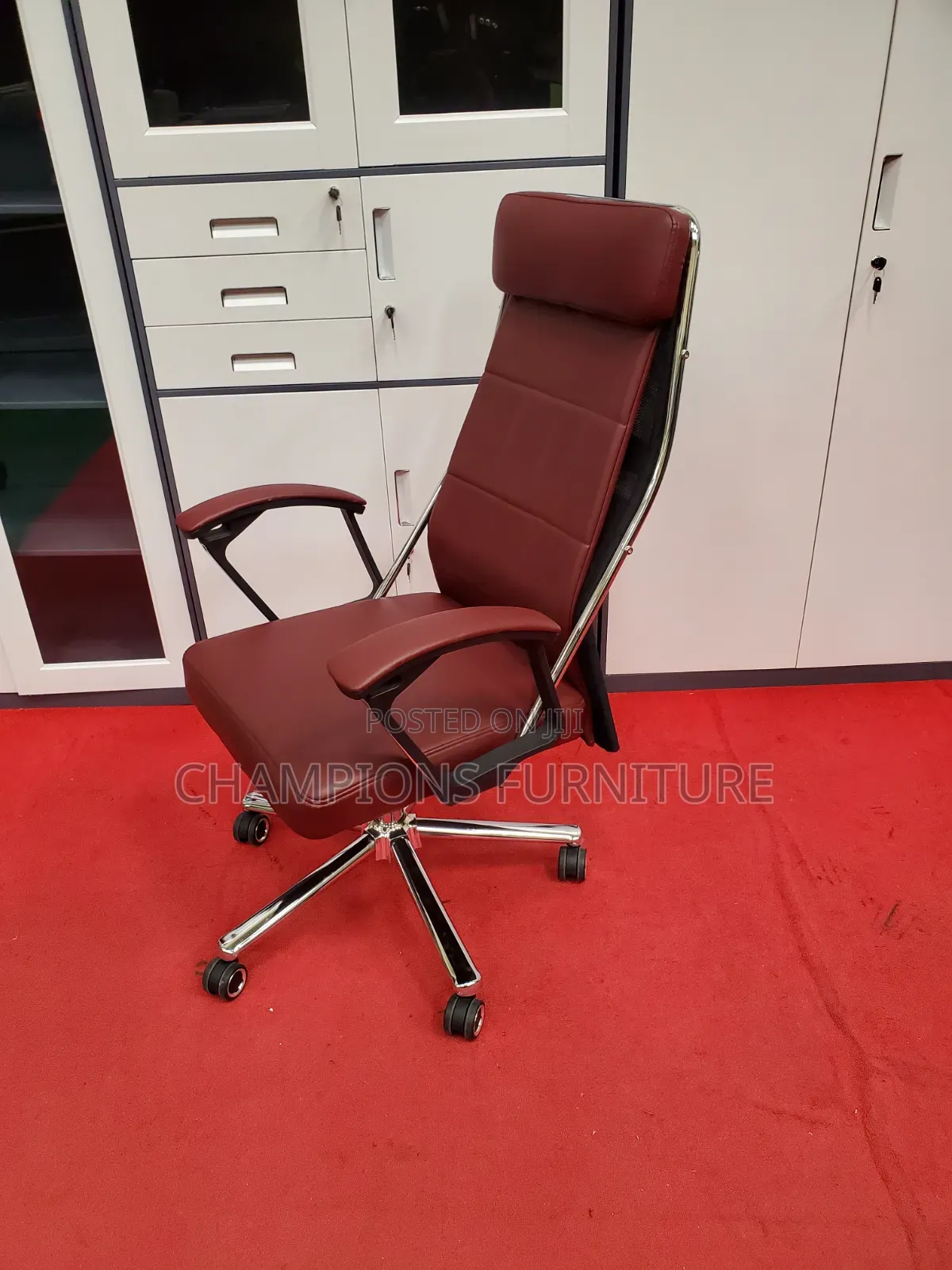 Ergpnomic Burgundy Office Chair