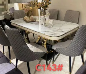 Executive Modern 6-Seater Advanced Marble Dining Table – Premium Lux