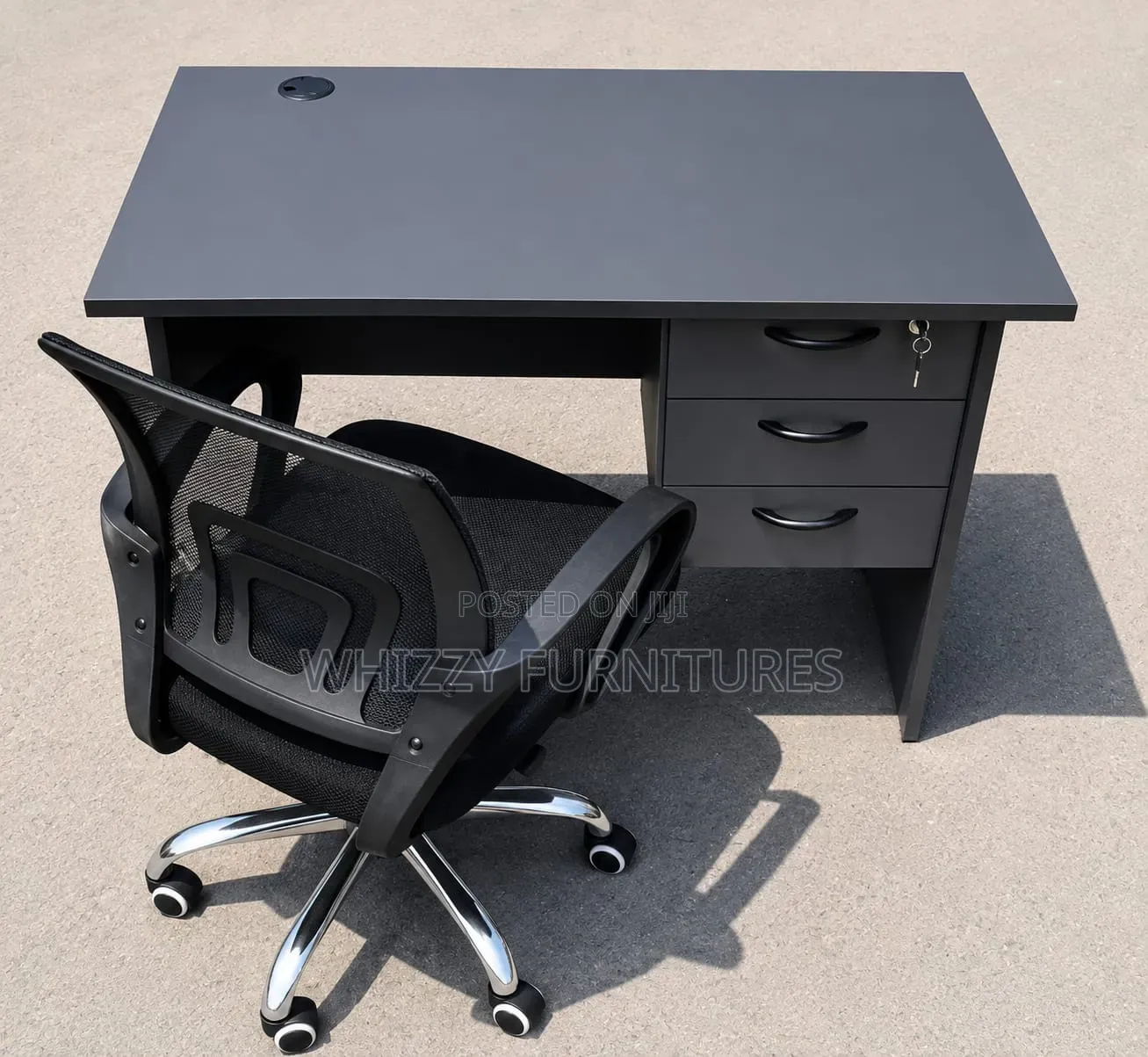 Office Desk With Ergonomic Mesh Chair