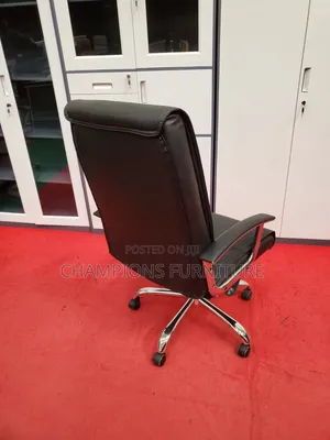 Sturdy Black Office Chair Leather