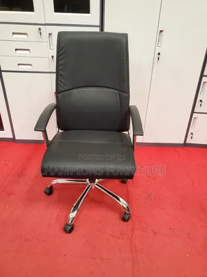 Sturdy Black Office Chair Leather
